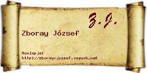 Zboray József névjegykártya